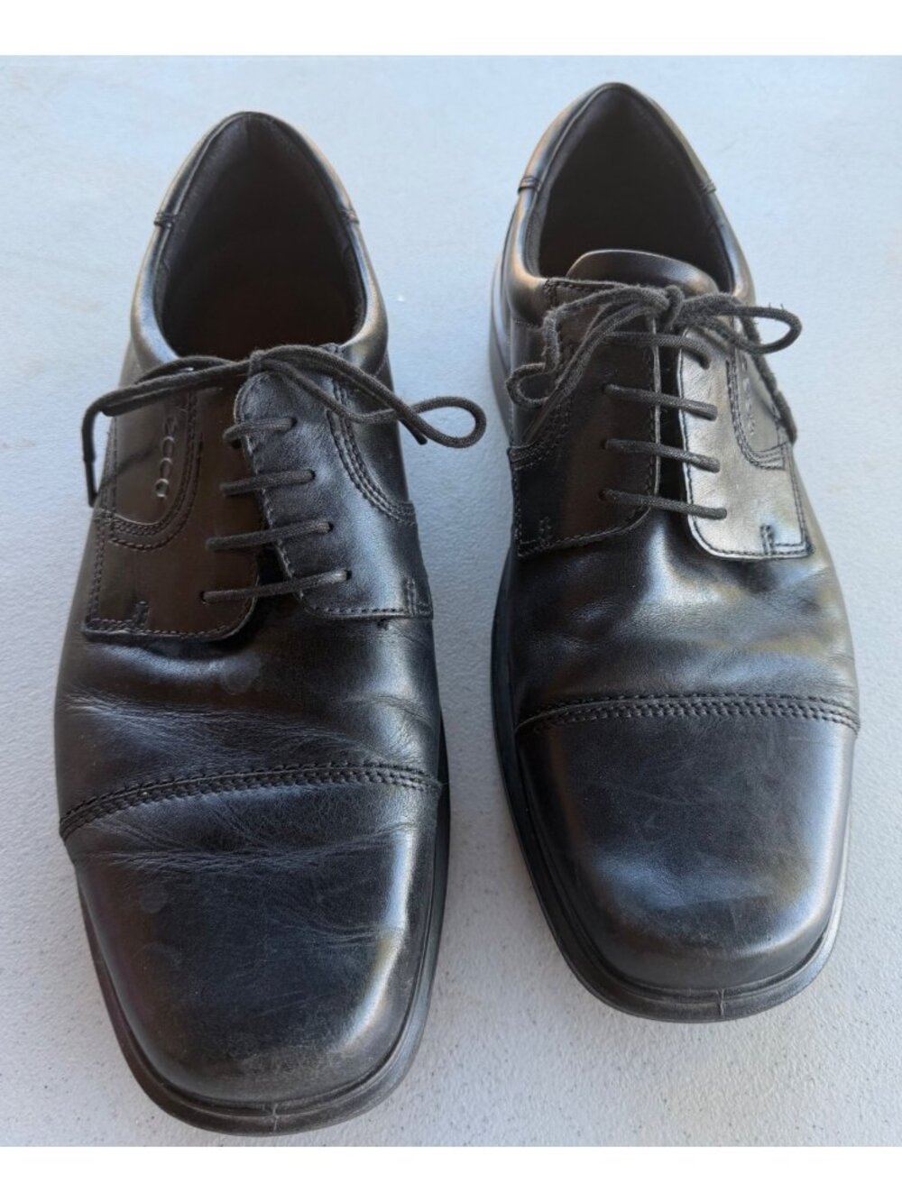 ECCO Black Leather Oxford Dress Shoes Men's EU Size 44/US 10-10.5 (READ!)
